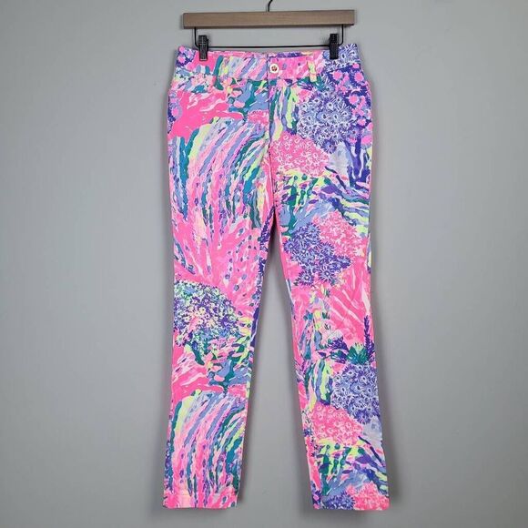Lilly Pulitzer Pants - Lilly Pulitzer Womens Chino Pants Rainbow Soleil Callahan Pink Size 2 Colorful